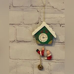 Vintage Santa Cuckoo Clock Ornament